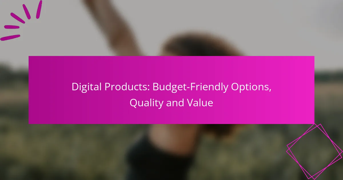 Digital Products: Budget-Friendly Options, Quality and Value