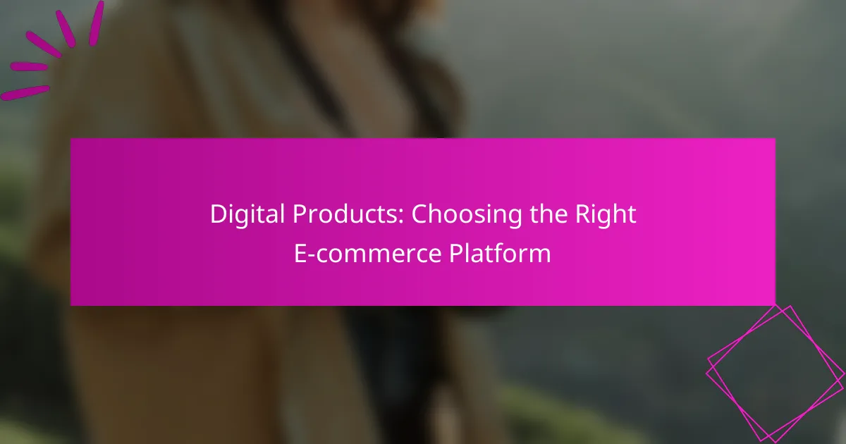 Digital Products: Choosing the Right E-commerce Platform