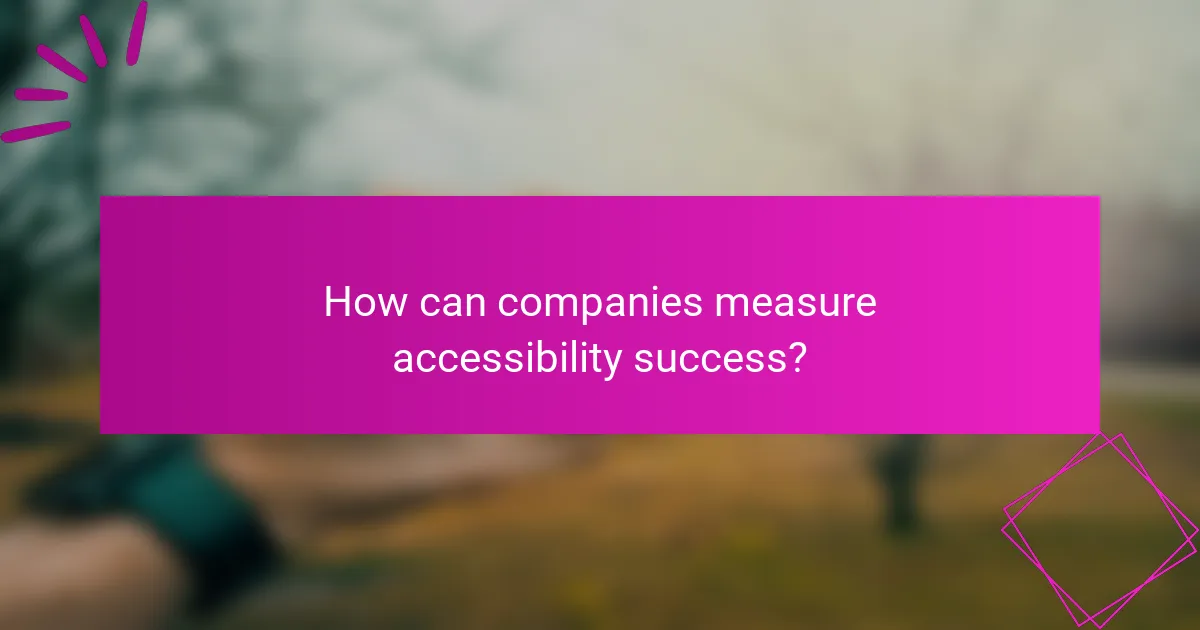 How can companies measure accessibility success?