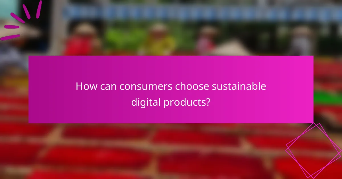 How can consumers choose sustainable digital products?