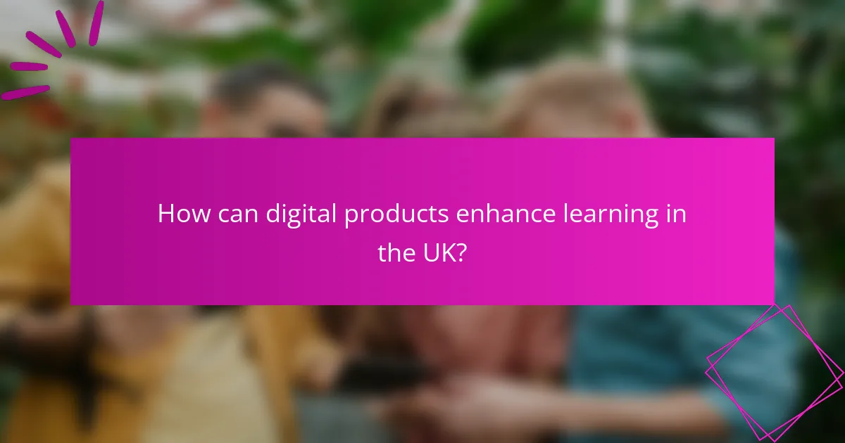 How can digital products enhance learning in the UK?