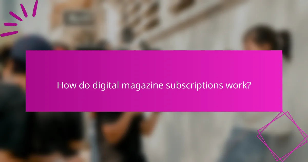 How do digital magazine subscriptions work?