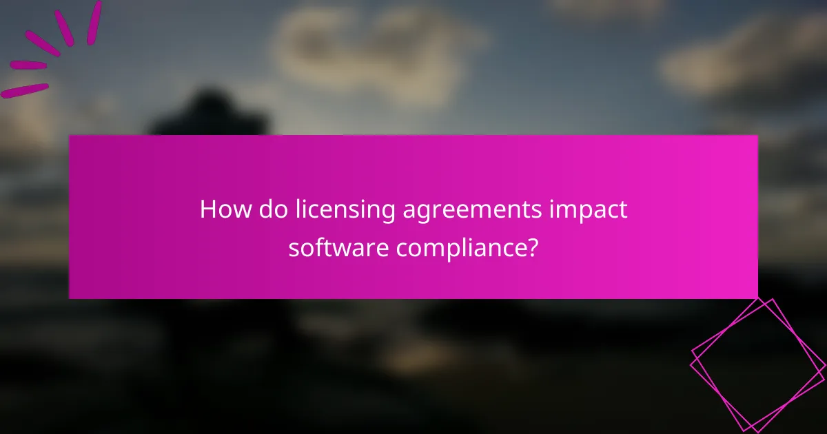 How do licensing agreements impact software compliance?
