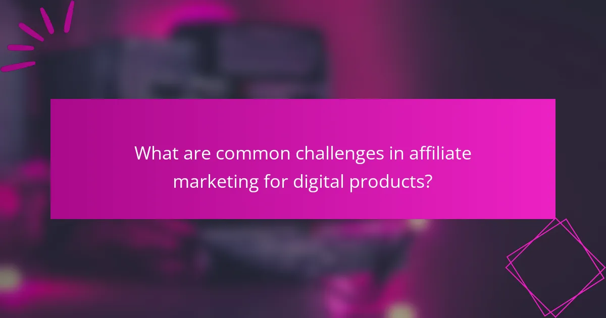 What are common challenges in affiliate marketing for digital products?