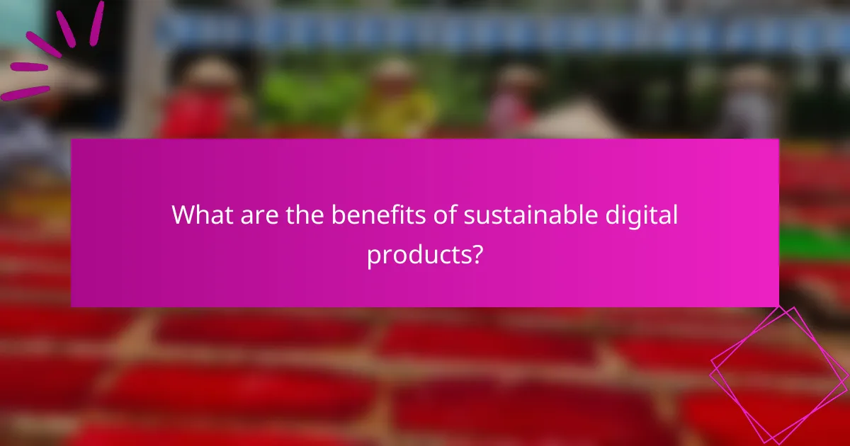 What are the benefits of sustainable digital products?