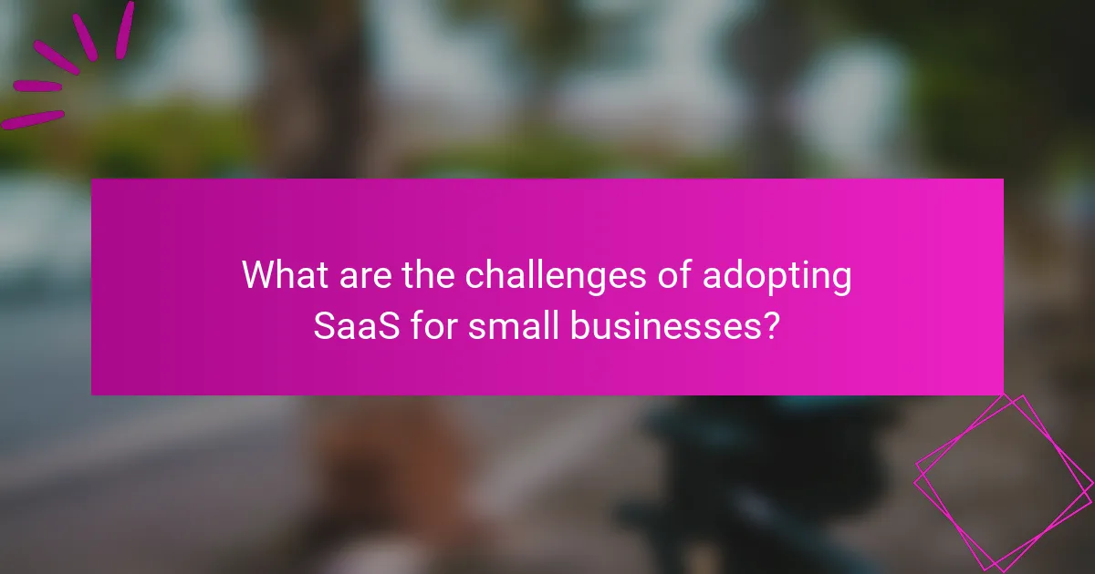 What are the challenges of adopting SaaS for small businesses?