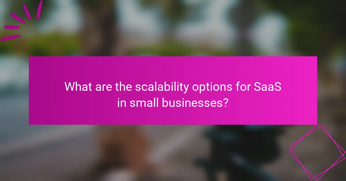 What are the scalability options for SaaS in small businesses?