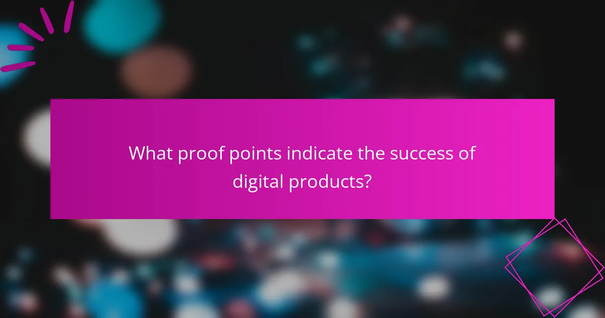What proof points indicate the success of digital products?